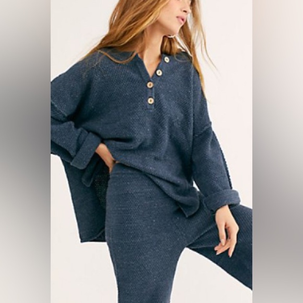 Free People Hailee Sweater Set - Navy Heather - S
